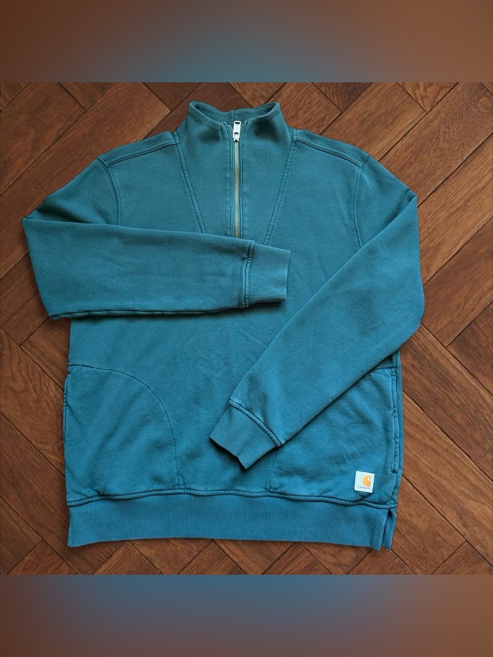 Carhartt Women's M Teal Tencel Fiber Series Quarter-Zip Sweatshirt
